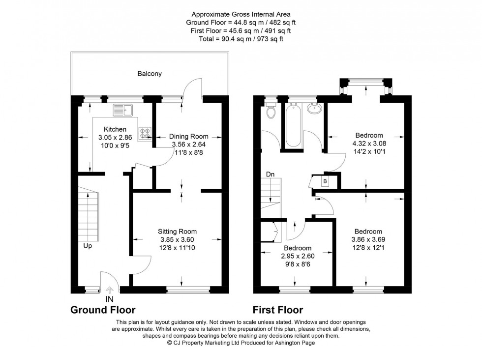 Floorplan for Grove Court, Beaconsfield, HP9