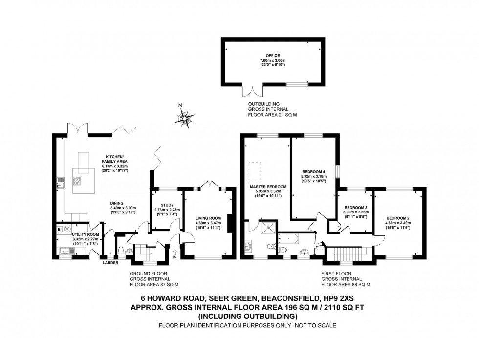 Floorplan for Howard Road, Seer Green, HP9