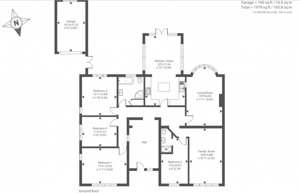 Floorplan for Coleshill Lane, Winchmore Hill, HP7
